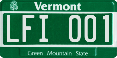 VT license plate LFI001