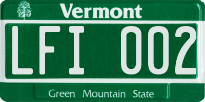 VT license plate LFI002