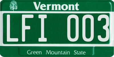 VT license plate LFI003