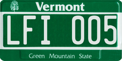 VT license plate LFI005