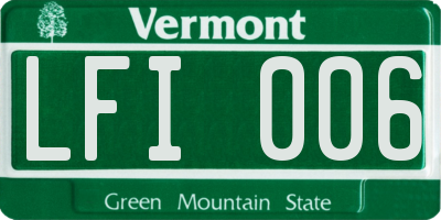 VT license plate LFI006