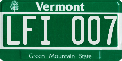 VT license plate LFI007