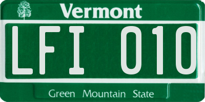 VT license plate LFI010