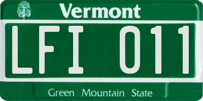 VT license plate LFI011