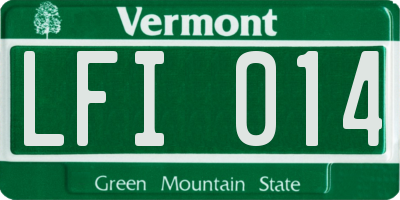 VT license plate LFI014