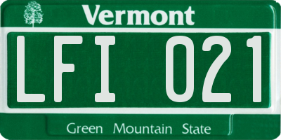 VT license plate LFI021