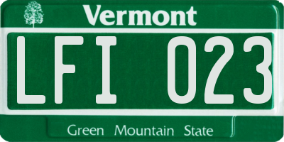 VT license plate LFI023