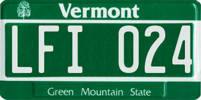 VT license plate LFI024