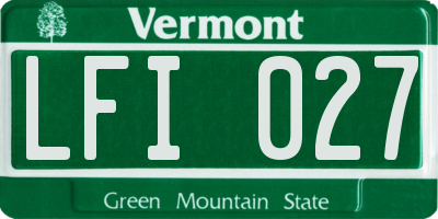 VT license plate LFI027