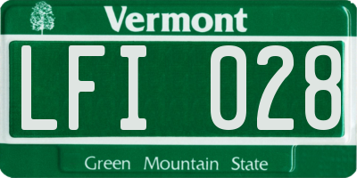 VT license plate LFI028