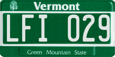 VT license plate LFI029