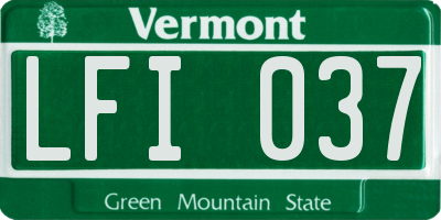 VT license plate LFI037