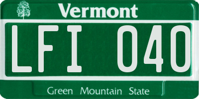 VT license plate LFI040