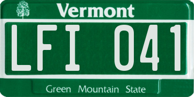VT license plate LFI041