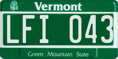 VT license plate LFI043