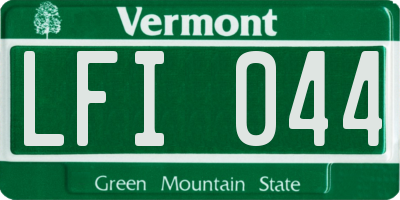 VT license plate LFI044