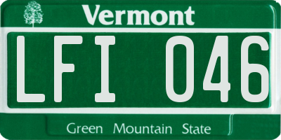 VT license plate LFI046