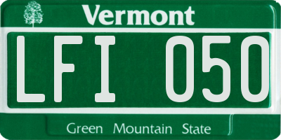 VT license plate LFI050