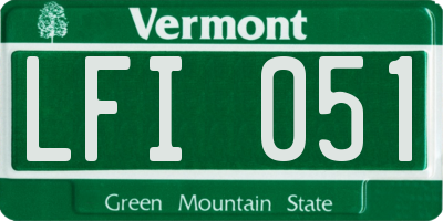 VT license plate LFI051
