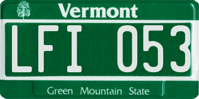 VT license plate LFI053