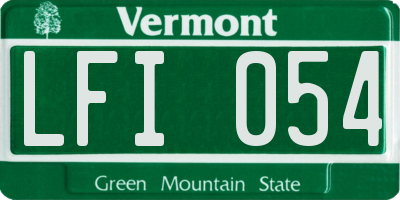 VT license plate LFI054