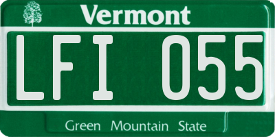 VT license plate LFI055