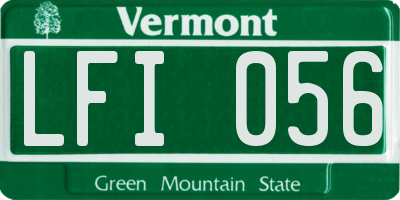 VT license plate LFI056