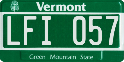 VT license plate LFI057