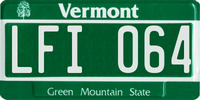 VT license plate LFI064