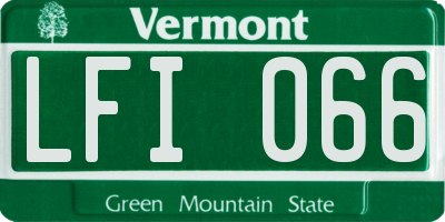 VT license plate LFI066