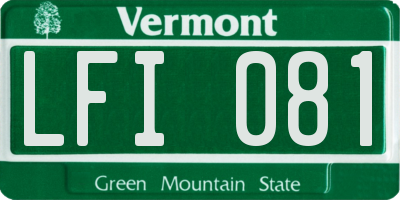 VT license plate LFI081