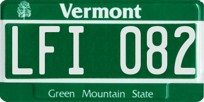 VT license plate LFI082