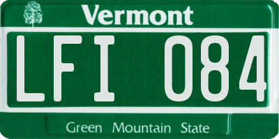 VT license plate LFI084