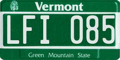 VT license plate LFI085