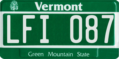 VT license plate LFI087