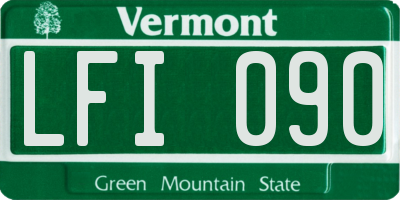 VT license plate LFI090