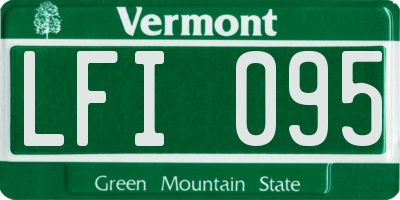VT license plate LFI095