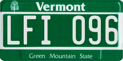 VT license plate LFI096