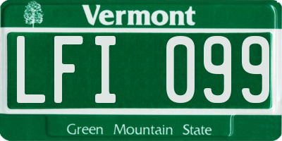 VT license plate LFI099