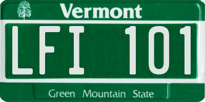 VT license plate LFI101