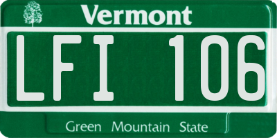 VT license plate LFI106