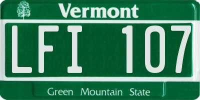 VT license plate LFI107