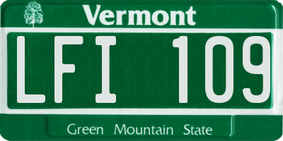 VT license plate LFI109