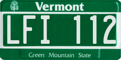 VT license plate LFI112