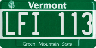 VT license plate LFI113