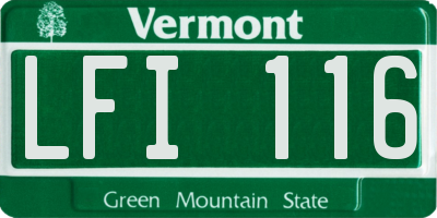 VT license plate LFI116