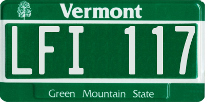 VT license plate LFI117