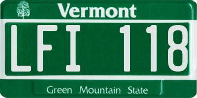 VT license plate LFI118