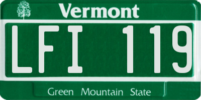 VT license plate LFI119