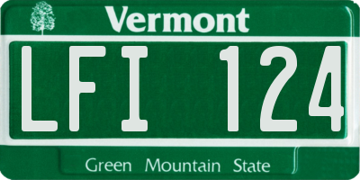 VT license plate LFI124